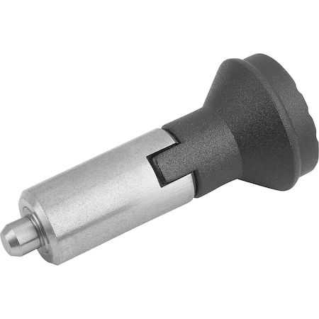 Kipp Indexing Plunger Wo Collar Size:3, D1=18, D=8, L=74, Form:M W Locking Slot, Ss Not Hardened, K0347.12308